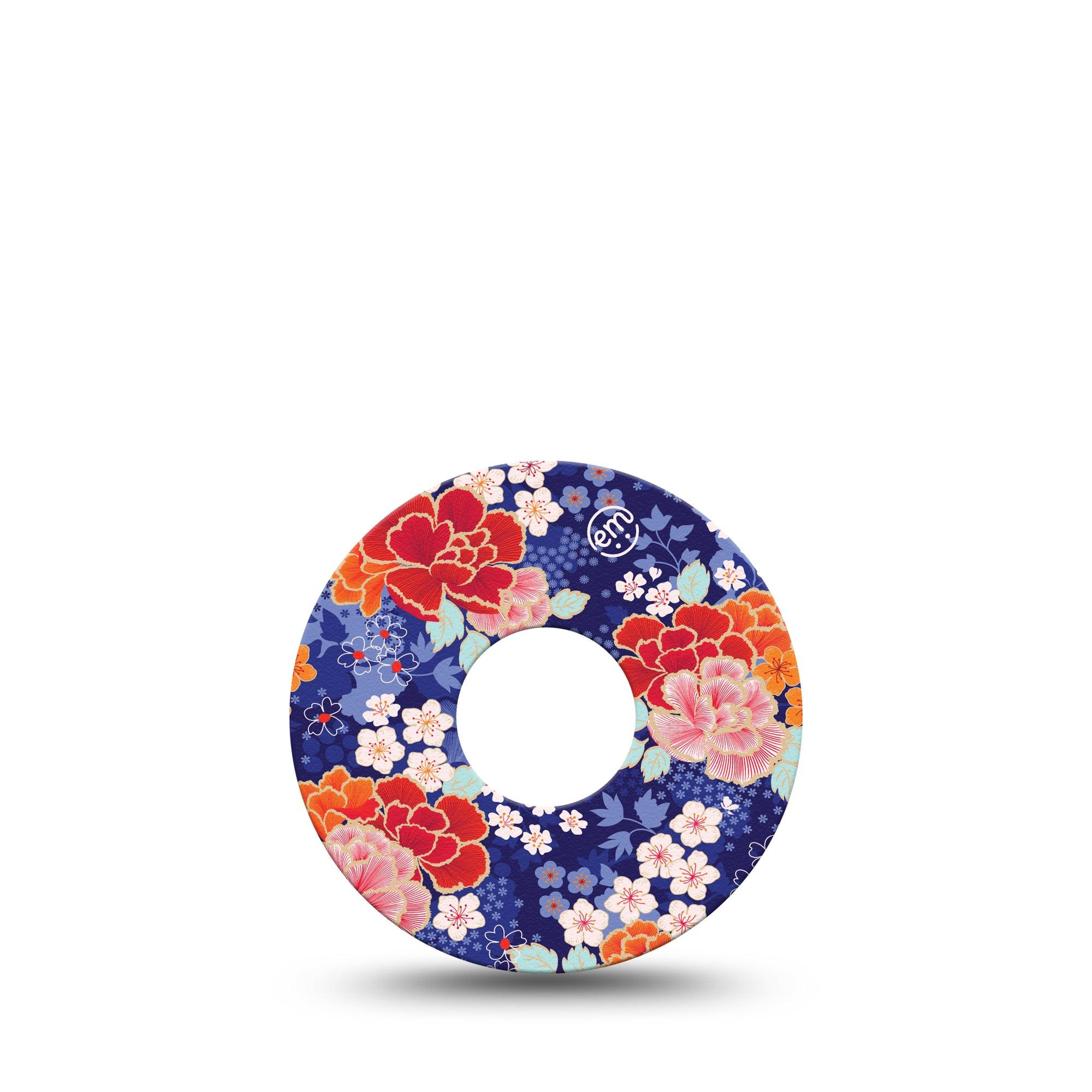Chinoise Flowers Libre 3 Tape, Single, Ornamental Florals Themed, CGM Adhesive Patch Design