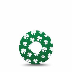 ExpressionMed Shamrock Libre 3 Tape, Single, White Shamrocks Themed, CGM Adhesive Patch Design