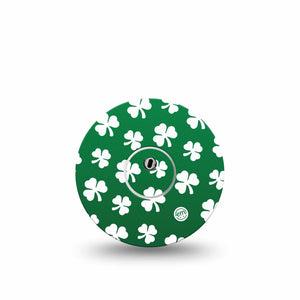 Shamrock Libre 3 Transmitter Sticker, Single, Clover Leaflets Themed, Libre 3 Vinyl Center Sticker, With Matching Libre 3 Tape, CGM Overlay Patch Design