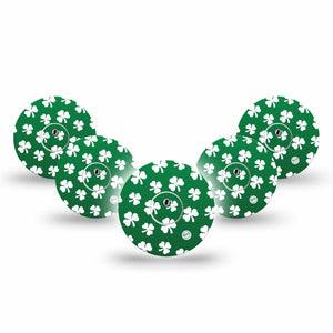 ExpressionMed Shamrock Freestyle Libre 3 and Libre 3 Plus Tape, 5-Pack Tape and 5-Pack Sticker Botanical Leaves, Adhesive Tape Continuous Glucose Monitor Design