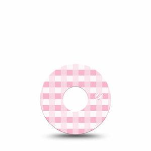 ExpressionMed Pink Gingham Libre 3 Tape, Pink Tartan Inspired, CGM Adhesive Patch Design