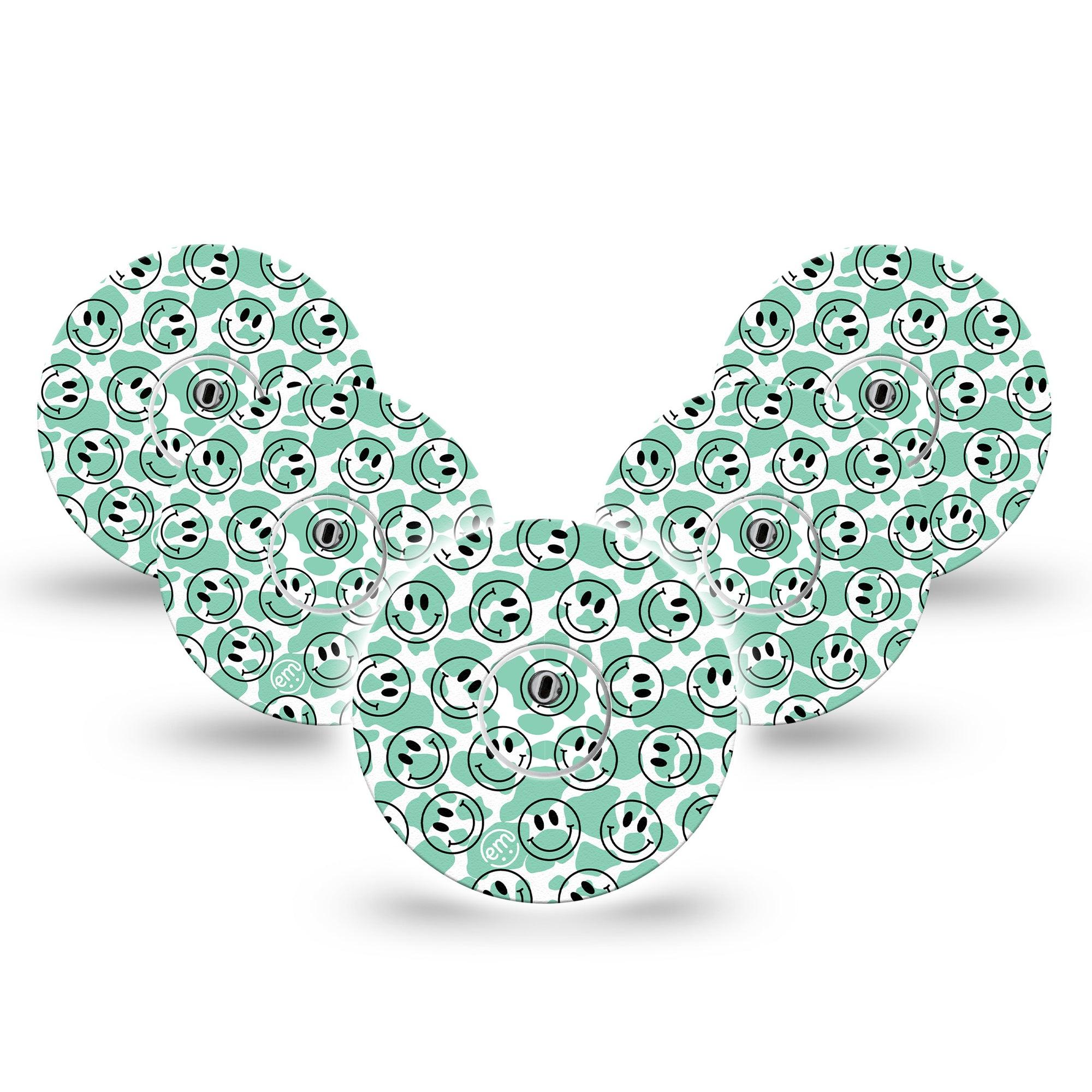 ExpressionMed Happy Cow Print Freestyle Libre 3 and Libre 3 Plus Tape, 5-Pack Tape and 5-Pack Sticker Blissful Cow, Adhesive Tape Continuous Glucose Monitor Design