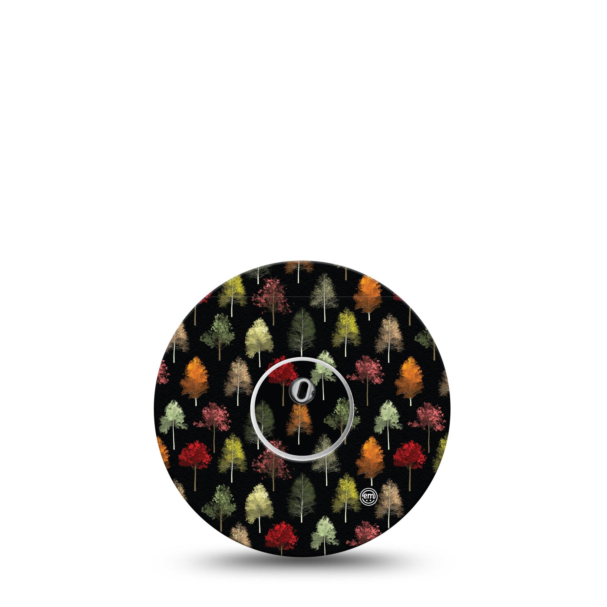 ExpressionMed Dark Forest Freestyle Libre 3 and Libre 3 Plus Tape Single Tape and Single Sticker Fall Tree, Adhesive Tape Continuous Glucose Monitor Design