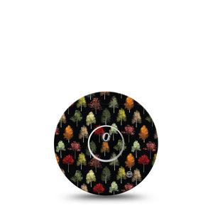 ExpressionMed Dark Forest Freestyle Libre 3 and Libre 3 Plus Tape Single Tape and Single Sticker Fall Tree, Adhesive Tape Continuous Glucose Monitor Design