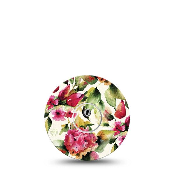 ExpressionMed Floral Romance Freestyle Libre 3 and Libre 3 Plus Tape Single Tape and Single Sticker Romantic Flowers,  Adhesive Tape Continuous Glucose Monitor Design
