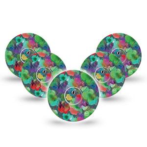 ExpressionMed Watercolor Mood Freestyle Libre 3 and Libre 3 Plus Tape, 5-Pack Tape and 5-Pack Sticker Watercolor Spots,  Adhesive Tape Continuous Glucose Monitor Design