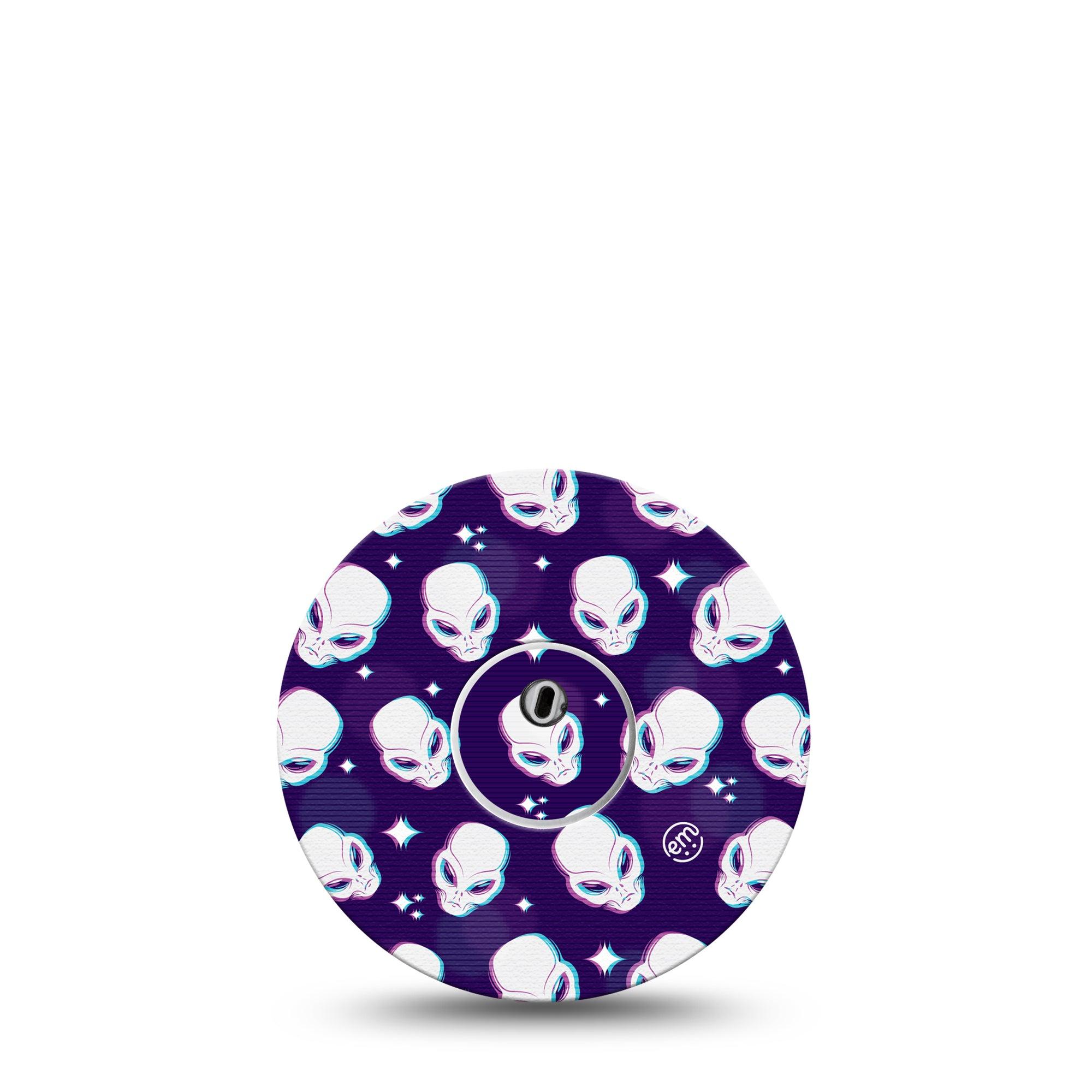 ExpressionMed Aliens Freestyle Libre 3 and Libre 3 Plus Tape Single Tape and Single Sticker Extraterrestrial Heads, Adhesive Tape Continuous Glucose Monitor Design