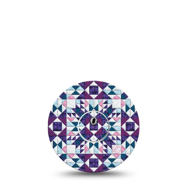 ExpressionMed Quilted Libre 3 Transmitter Sticker, Single Sticker Only, Vinyl Sticker with Matching Blanket Quilt Themed Design Libre 3 CGM Vinyl Sticker