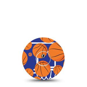 ExpressionMed Basketball Freestyle Libre 3 and Libre 3 Plus Tape Single Tape and Single Sticker Ball and Hoops, Adhesive Tape Continuous Glucose Monitor Design