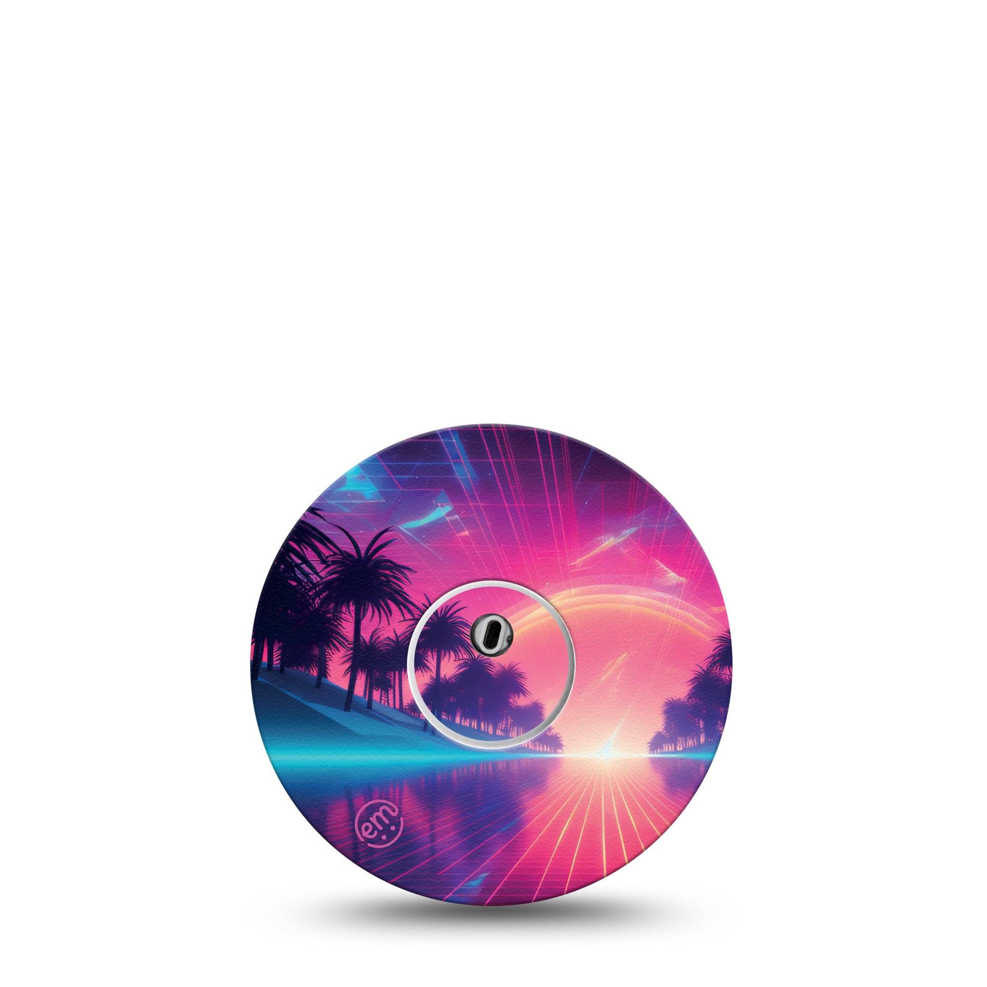 ExpressionMed Neon Synthwave Libre 3 Transmitter Sticker Nature Synthwave, CGM Tape and Sticker Pairing