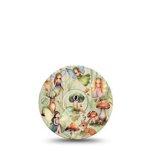 ExpressionMed Woodland Fairies Freestyle Libre 3 and Libre 3 Plus Tape Single Tape and Single Sticker Nature Fairy Design, Adhesive Tape Continuous Glucose Monitor Design