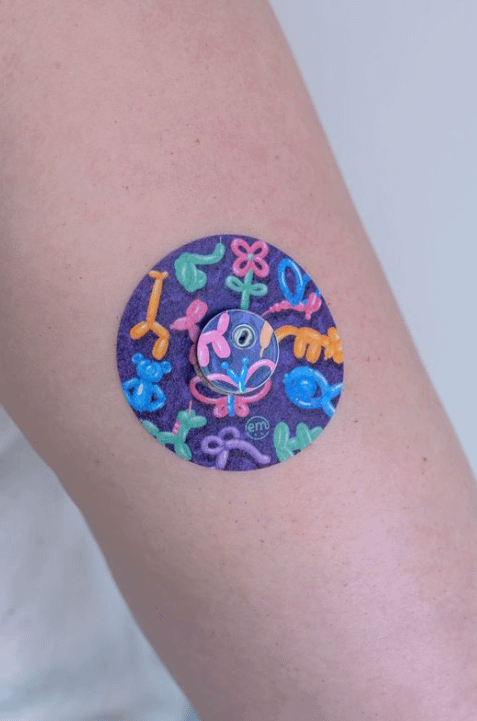 ExpressionMed, Balloon Animals Libre 3 Tape, Tape & Sticker, Human Wearing Animal Balloon Themed CGM Adhesive Patch Design