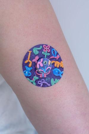 ExpressionMed Color Party Variety Pack Libre 3 Tape, Arm Wearing Balloon Themed CGM Adhesive Patch Design