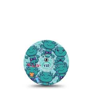ExpressionMed Betes - Diabetic Supply Co. Partnership Freestyle Libre 3 and Libre 3 Plus Tape Single Tape and Single Sticker Diabetic Axolotl, Adhesive Tape Continuous Glucose Monitor Design