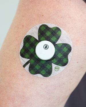 ExpressionMed, St. Patrick's Day Variety Pack Libre 3 Tape, Single Tape, Arm Wearing Clover Leaf Themed CGM Adhesive Patch Design