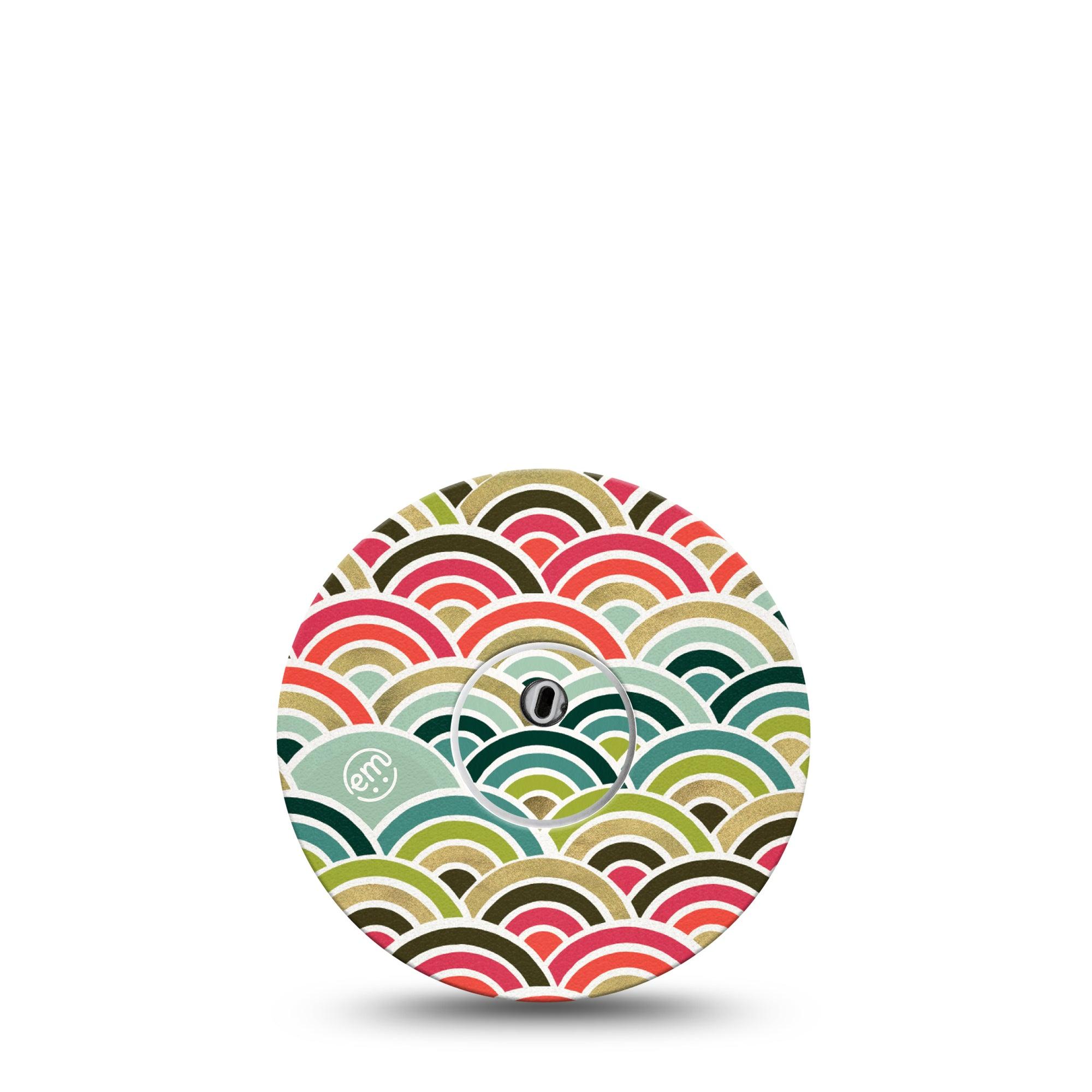 ExpressionMed Coral Mint Freestyle Libre 3 and Libre 3 Plus Tape Single Tape and Single Sticker Trendy Rainbow, Adhesive Tape Continuous Glucose Monitor Design