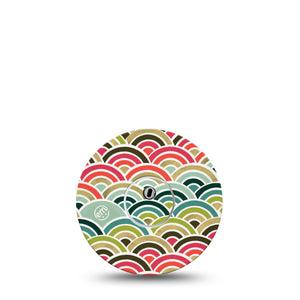 ExpressionMed Coral Mint Freestyle Libre 3 and Libre 3 Plus Tape Single Tape and Single Sticker Trendy Rainbow, Adhesive Tape Continuous Glucose Monitor Design