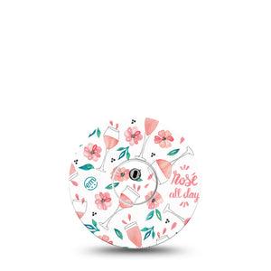 ExpressionMed Rose All Day Freestyle Libre 3 and Libre 3 Plus Tape Single Tape and Single Sticker Pink Wine, Adhesive Tape Continuous Glucose Monitor Design
