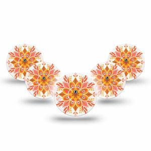 ExpressionMed Psychedelic Mandala Freestyle Libre 3 and Libre 3 Plus Tape, 5-Pack Tape and 5-Pack Sticker Digital Illustration Design, Adhesive Tape Continuous Glucose Monitor Design