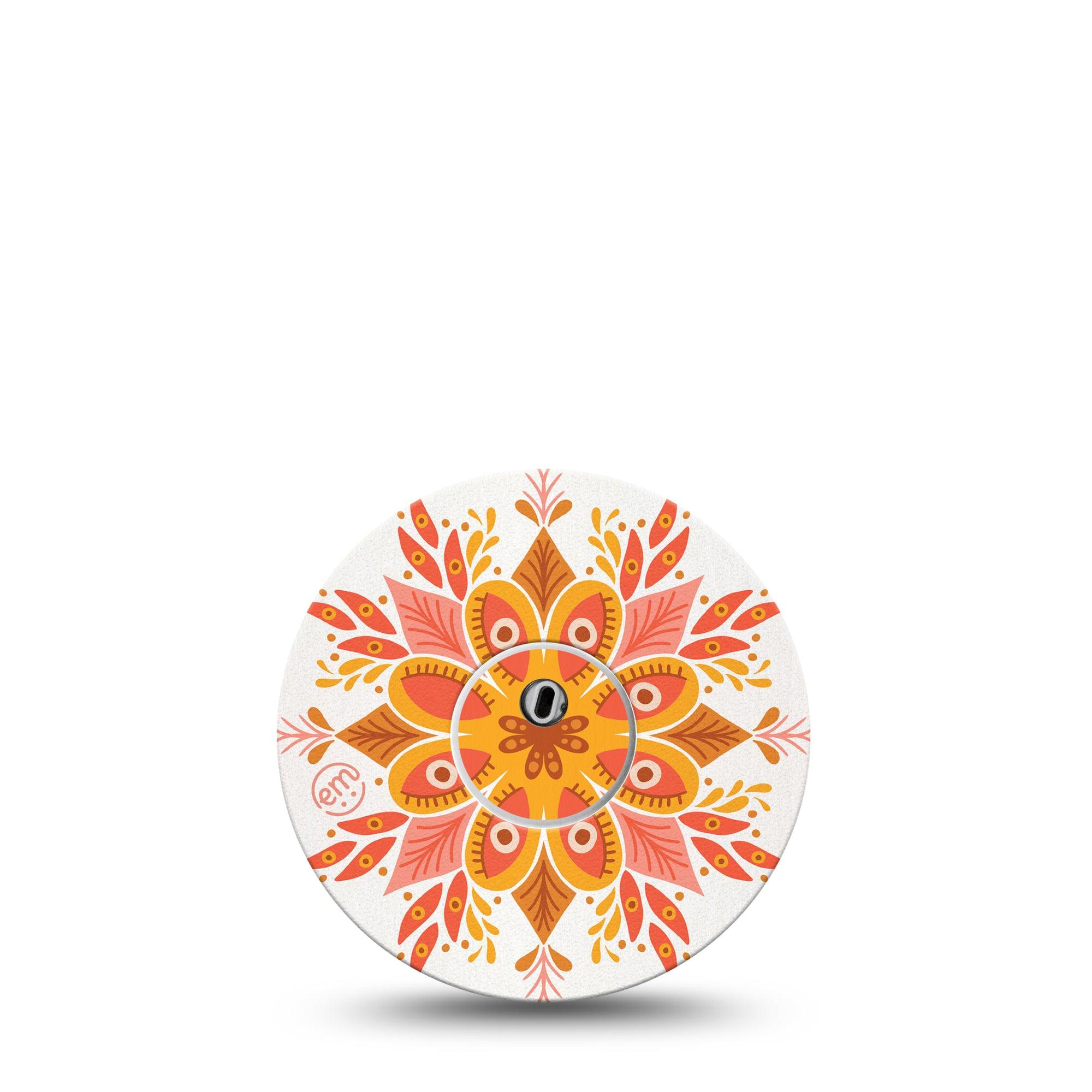 ExpressionMed Psychedelic Mandala Freestyle Libre 3 and Libre 3 Plus Tape Single Tape and Single Sticker Cat Coq Design, Adhesive Tape Continuous Glucose Monitor Design