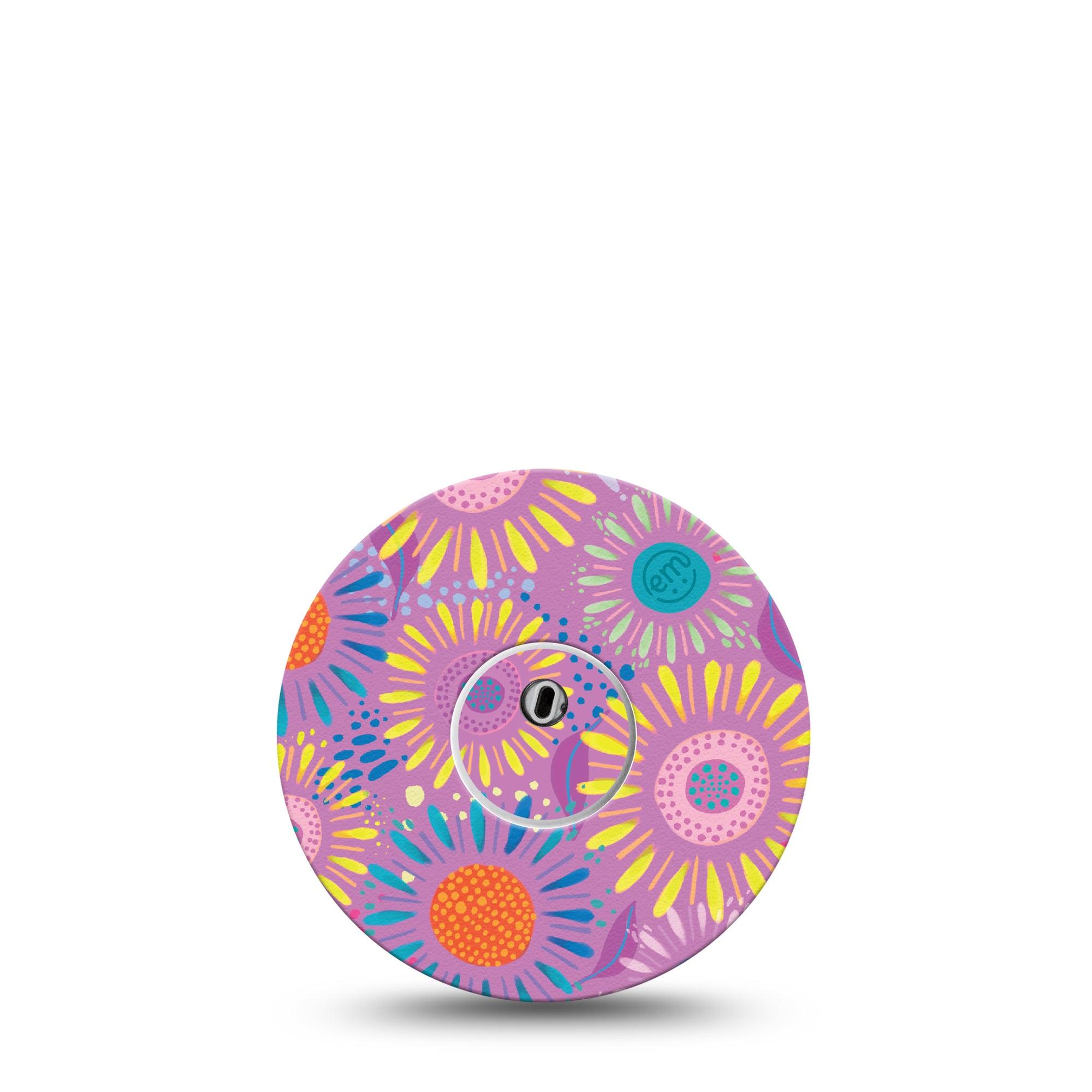 ExpressionMed Giant Daisies Freestyle Libre 3 and Libre 3 Plus Tape Single Tape and Single Sticker Unique Etta Vee Creations, Adhesive Tape Continuous Glucose Monitor Design