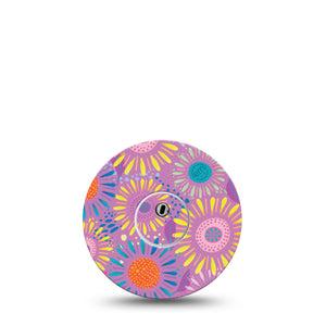 ExpressionMed Giant Daisies Freestyle Libre 3 and Libre 3 Plus Tape Single Tape and Single Sticker Unique Etta Vee Creations, Adhesive Tape Continuous Glucose Monitor Design