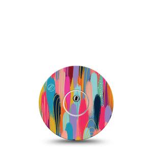 ExpressionMed Brush Strokes Freestyle Libre 3 and Libre 3 Plus Tape Single Tape and Single Sticker Exclusive Etta Vee Art, Adhesive Tape Continuous Glucose Monitor Design
