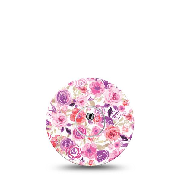 ExpressionMed Romantic Blooms Freestyle Libre 3 and Libre 3 Plus Tape Single Tape and Single Sticker Botanical Pattern, Adhesive Tape Continuous Glucose Monitor Design
