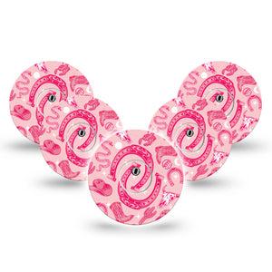 ExpressionMed Western Party Freestyle Libre 3 and Libre 3 Plus Tape, 5-Pack Tape and 5-Pack Sticker western fashion, Adhesive Tape Continuous Glucose Monitor Design