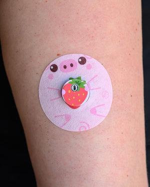 ExpressionMed Adorable Acres Variety Pack Libre 3 Transmitter Sticker, Single Tape and Single Sticker, Arm Wearing Pig Themed CGM Adhesive Patch Design