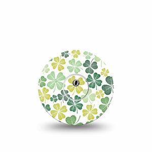 ExpressionMed Clover Pile Freestyle Libre 3 and Libre 3 Plus Tape Single Tape and Single Sticker Cute Clovers, Adhesive Tape Continuous Glucose Monitor Design