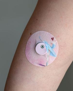 ExpressionMed Ballerina Libre 3 Tape, Single Tape and Sticker, Arm Wearing Ballerina Themed CGM Adhesive Patch Design