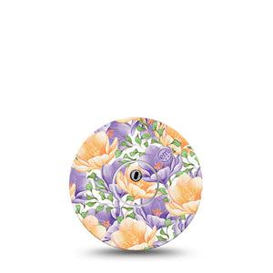 ExpressionMed Crocus Flowers Freestyle Libre 3 and Libre 3 Plus Tape Single Tape and Single Sticker spring flowers, Adhesive Tape Continuous Glucose Monitor Design