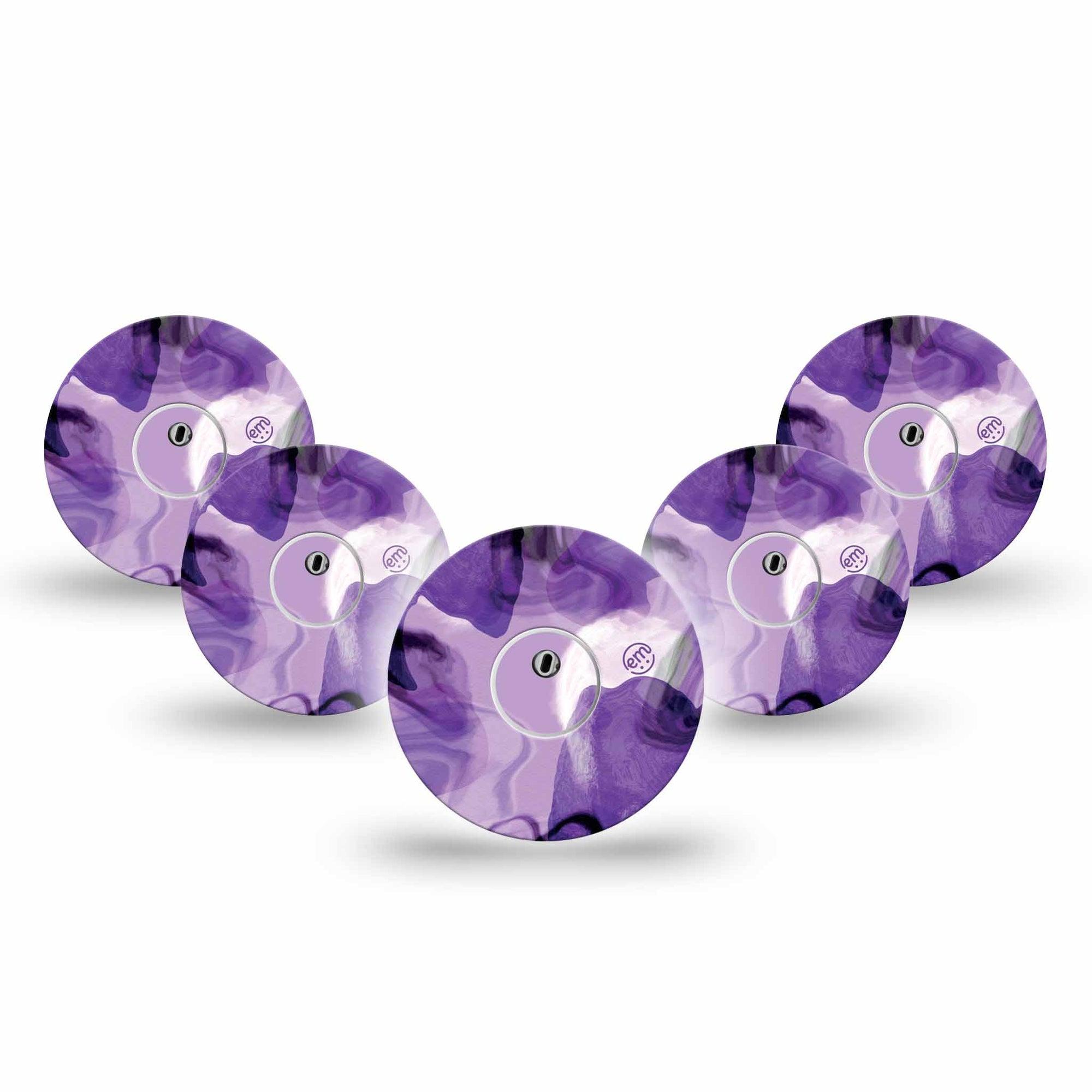 ExpressionMed Purple Storm Freestyle Libre 3 Tape 5-Pack Sticker and Tape cloudy purples Adhesive Tape CGM Design