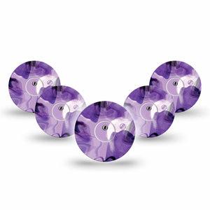 ExpressionMed Purple Storm Freestyle Libre 3 Tape 5-Pack Sticker and Tape cloudy purples Adhesive Tape CGM Design