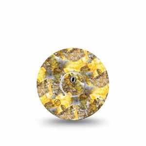 ExpressionMed Fall Camo Freestyle Libre 3 Tape Single Tape and Single Sticker Muted Yellow Camo Adhesive Tape CGM Design