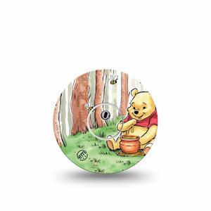 ExpressionMed Winnie the Pooh Freestyle Libre 3 Tape Single Tape and Single Sticker Disney's Winnie the Pooh Adhesive Tape CGM Design