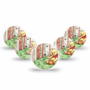 ExpressionMed Winnie the Pooh Freestyle Libre 3 Tape Single Tape and Single Sticker Pooh Hundred Acre Woods Adhesive Tape CGM Design