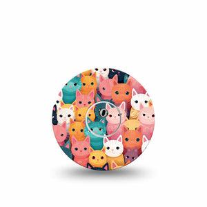 ExpressionMed Rainbow Cats Freestyle Libre 3 Tape Single Tape and Single Sticker Cat Lovers Painting Inspired Adhesive Tape CGM Design