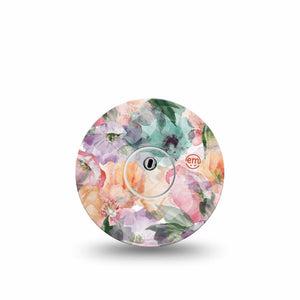 ExpressionMed Flower Clouds Freestyle Libre 3 Tape Single Tape and Single Sticker Soft-Colored Petals, Adhesive Tape CGM Design