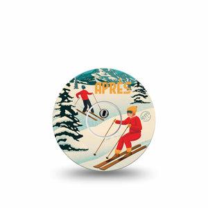 ExpressionMed Retro Winter Freestyle Libre 3 Tape Single Tape and Single Sticker Winter Fun Activities, Adhesive Tape CGM Design