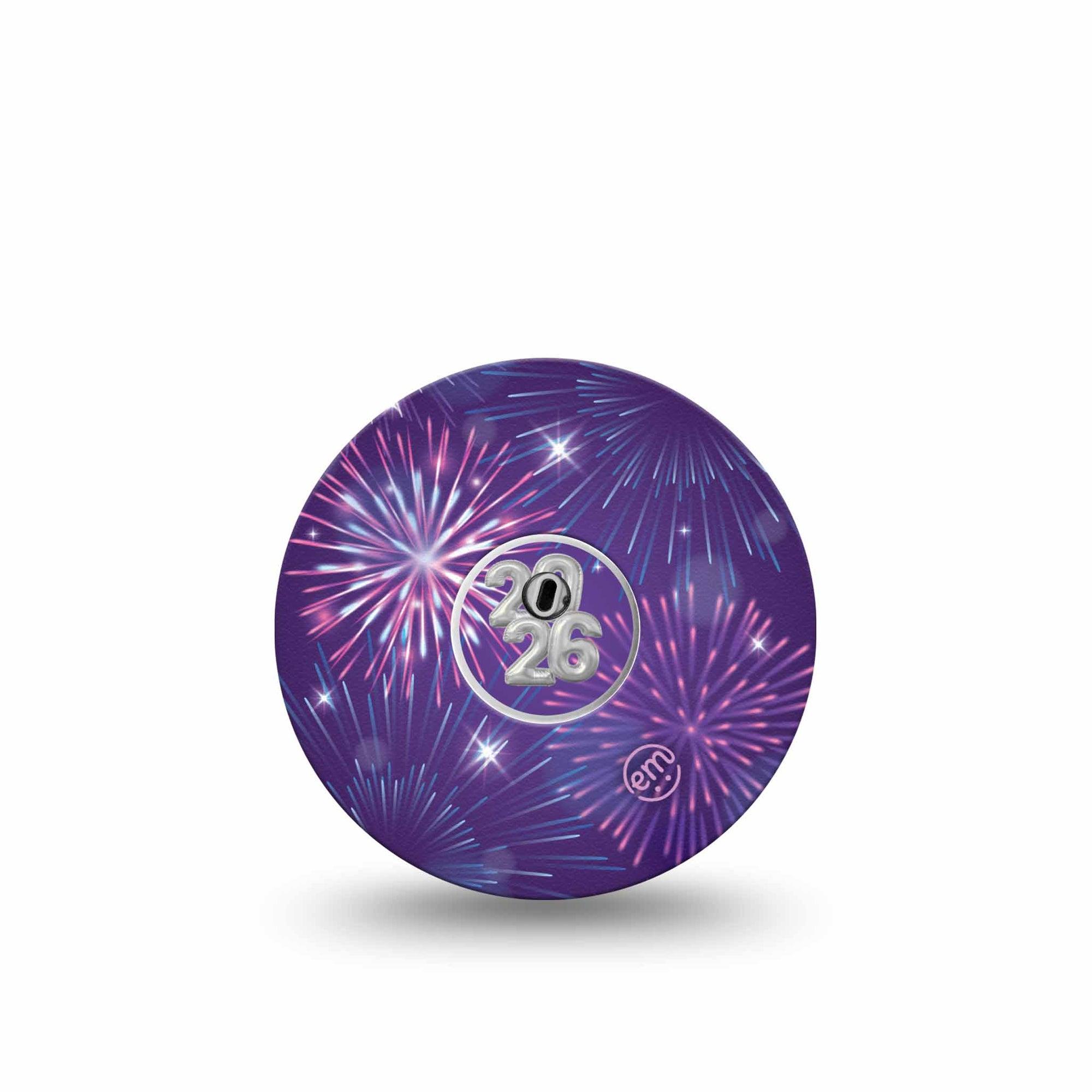 ExpressionMed New Years Celebration Freestyle Libre 3 Tape Single Tape and Single Sticker Explosive Fireworks, Adhesive Tape Continuous Glucose Monitor Design