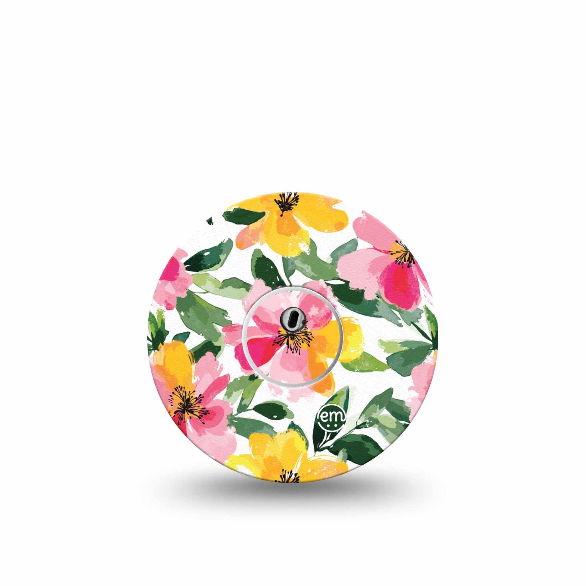 ExpressionMed Lemonade Flowers Freestyle Libre 3 and Libre 3 Plus Sticker and Tape  Sweet Pink And Yellow Garden, Vinyl Sticker and Tape Pairing CGM Design