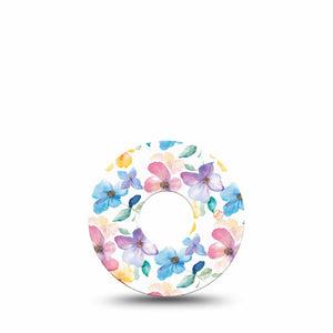 ExpressionMed Luminous Florals Freestyle Libre 3 and Libre 3 Plus Tape Single Tape Spring Pastel Blossoms, Adhesive Tape Continuous Glucose Monitor Design