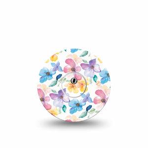 ExpressionMed Luminous Florals Freestyle Libre 3 and Libre 3 Plus Tape Single Tape and Single Sticker Sheer-Like Florals, Adhesive Tape Continuous Glucose Monitor Design