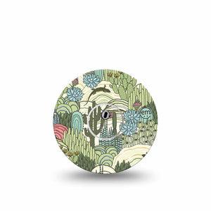 ExpressionMed Cactus Freestyle Libre 3 and Libre 3 Plus Tape Single Tape and Single Sticker Desert Cacti Blooms, Adhesive Tape Continuous Glucose Monitor Design