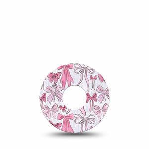 ExpressionMed Bows and Ribbons Freestyle Libre 3 and Libre 3 Plus Tape Single Tape Beautiful Pink Bow, Adhesive Tape Continuous Glucose Monitor Design