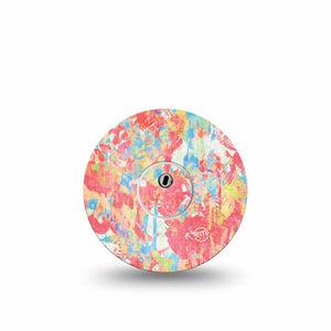 ExpressionMed Faded Summer Freestyle Libre 3 and Libre 3 Plus Tape Single Tape and Single Sticker Pale Coral Graphic Print, Adhesive Tape Continuous Glucose Monitor Design