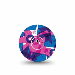 ExpressionMed Violet Vortex Freestyle Libre 3 and Libre 3 Plus Tape Single Tape and Single Sticker Pink And Blue Mix, Adhesive Tape Continuous Glucose Monitor Design
