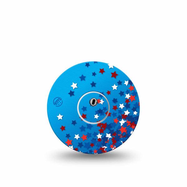 ExpressionMed Confetti Stars Freestyle Libre 3 and Libre 3 Plus Tape Single Tape and Single Sticker Summer Fun Confetti, Adhesive Tape Continuous Glucose Monitor Design